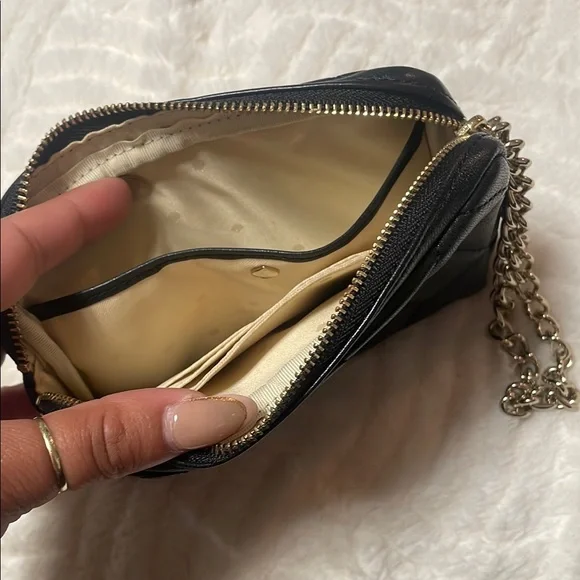 Kate Spade Black Quilted wallet clutch with Chain Strap - Picture 3 of 4
